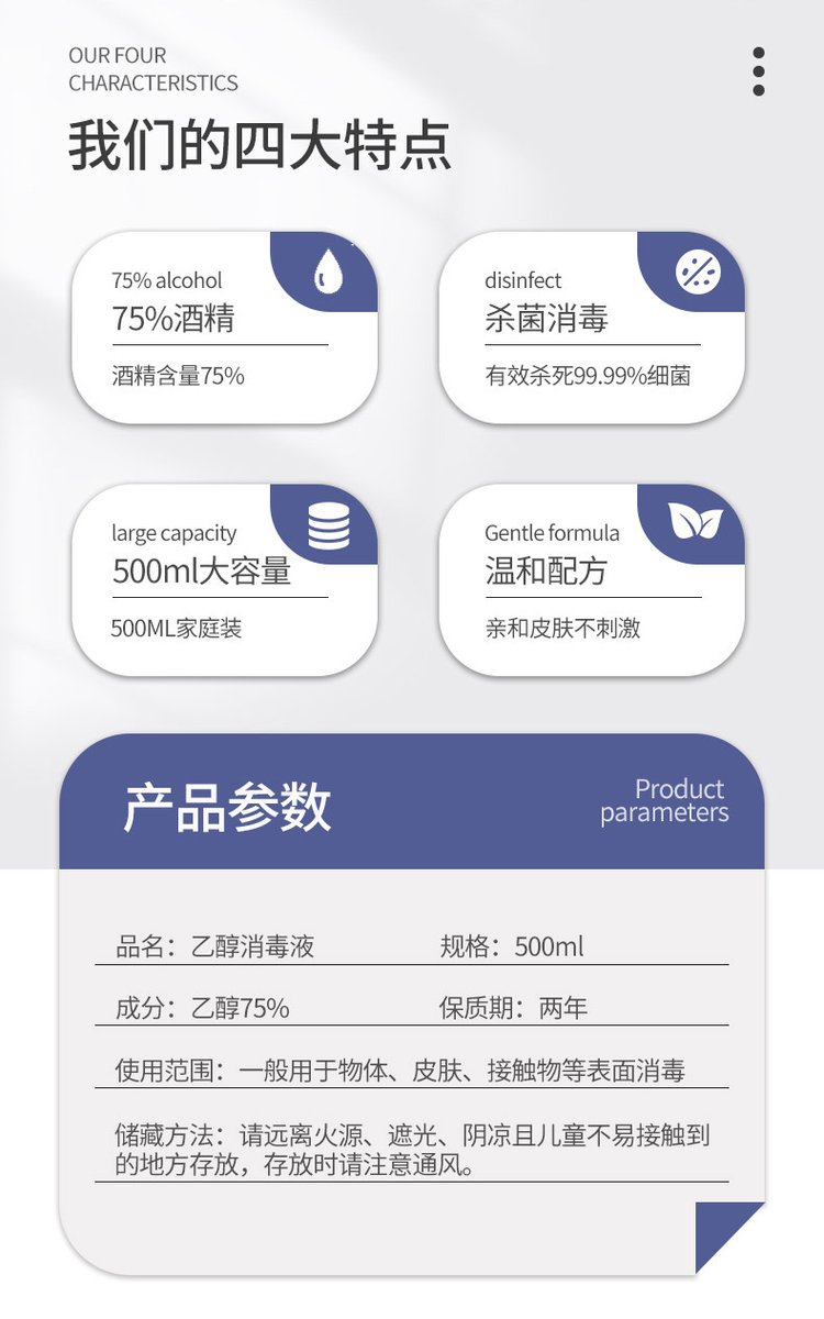 75%酒精消毒液(圖2) 乙醇消毒液產(chǎn)品參數(shù)